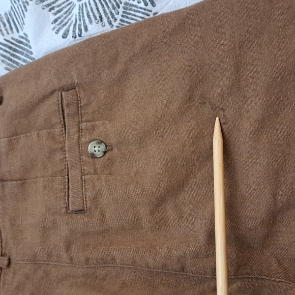 Talbots irish linen blend high waisted cropped zip front pant sz2P - Picture 12 of 14